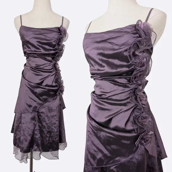 Free with Purchase - Asymmetrical Purple Prom Dress Mini - Picture 1 of 14